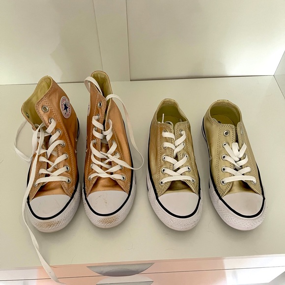 Converse rose gold and gold sneakers - Picture 1 of 5